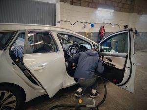 Interior hoovering as part of a Full car valet at Car Valet Hero Mullingar, Mullingar Valeting Centre