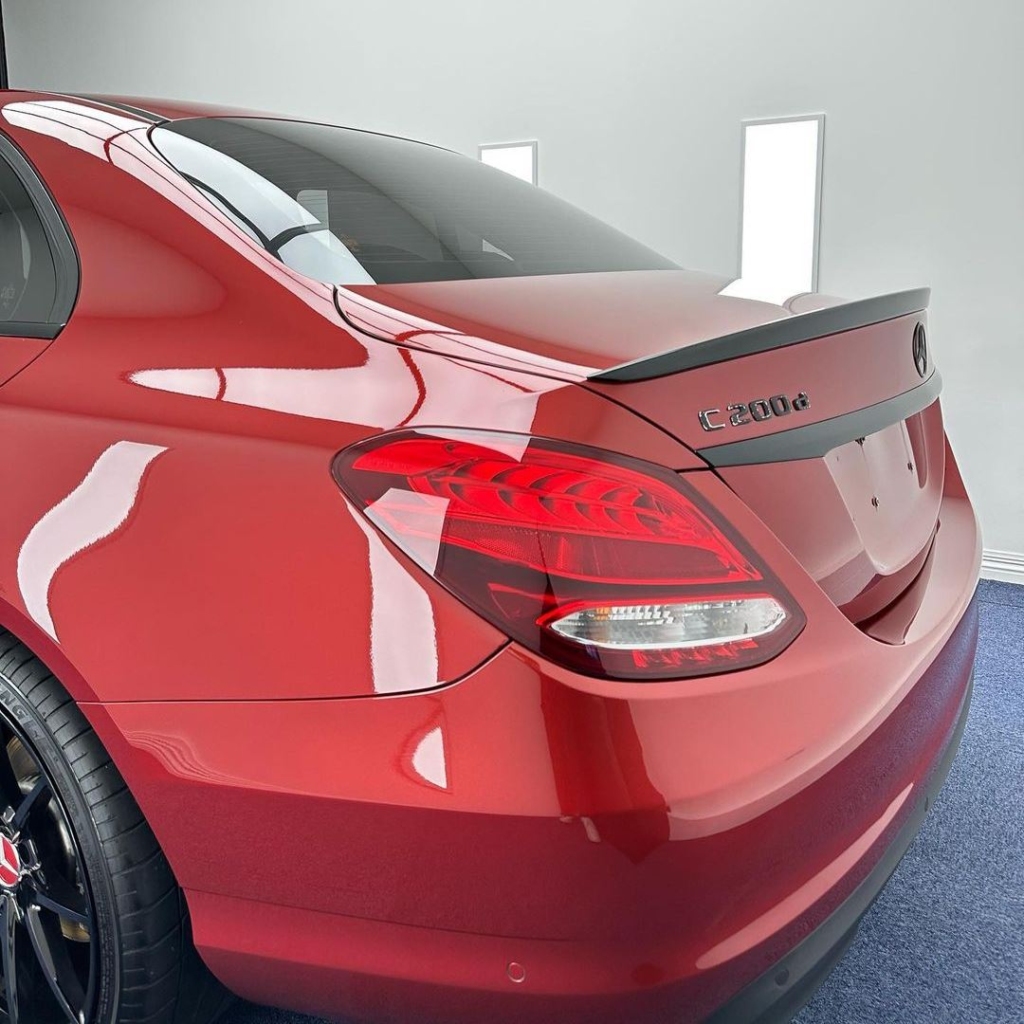 The insane gloss of a 9H professional ceramic coating on a new vehicle at DML Detailing Studio, Longford.