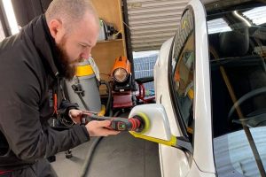 Professional car paint correction and machine polishing in a Car Valet Hero detailing workshop as preparation for ceramic coating