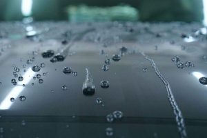 Ceramic coating water beading on car paintwork in Ireland