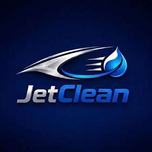 JetClean Valet & Detail logo on a blue gradient background.