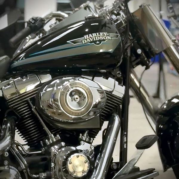 Professional paint correction removing swirl marks on a restored motorcycle by Auto Refined (Car Valet Hero Dublin & Louth) in Dunshaughlin, Ashbourne and Ratoath.