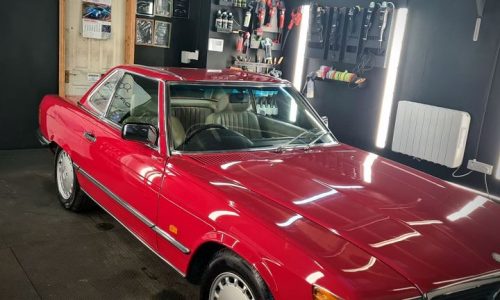 Red car getting paint gloss enhancement at Car Valet Hero Dunshaughlin, GK Valeting & Detailing, Growtown, Dunshaughlin, Co. Meath, near Dublin