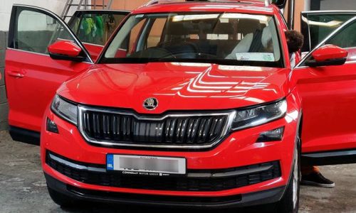 Red car getting a Midi car valet at Car Valet Hero Mullingar, Mullingar Valeting Centre, Westmeath