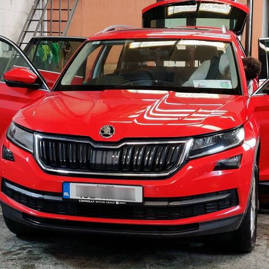 Red car getting a Midi car valet at Car Valet Hero Mullingar, Mullingar Valeting Centre, Westmeath