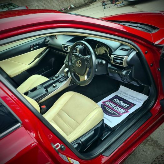 A red car getting a Deep Car Clean with Odour Removal at Car Valet Hero Dunshaughlin, GK Valeting & Detailing, Growtown, Dunshaughlin, Co. Meath, near Dublin