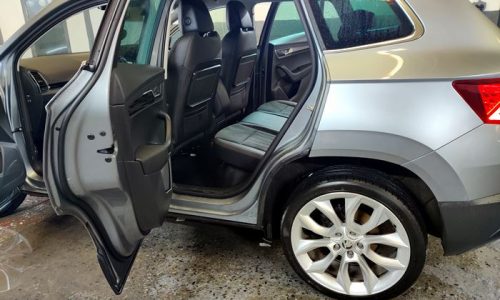 Silver car getting an outside wash, de-tar, wax, and hand polish at Car Valet Hero Mullingar, Mullingar Valeting Centre, Westmeath