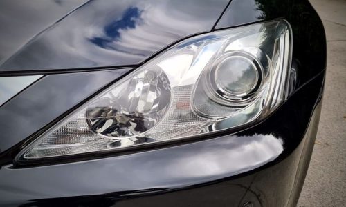 Clear, restored headlights after removing yellow oxidation at Car Valet Hero Dunshaughlin (GK Valeting & Detailing).