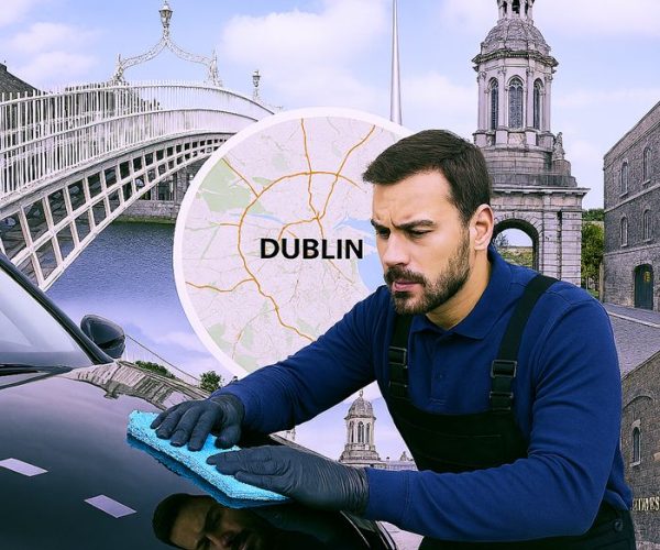 An Invi PDR Valeting & Detailing technician polishes a car.