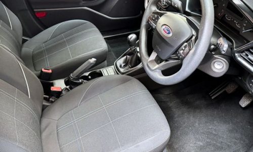 An overview of a valeted car front cabin, showing a dust-free dashboard and vacuumed seats and mats as part of Mini car valet at Car Valet Hero Athlone, Quality Car Wash & Valet