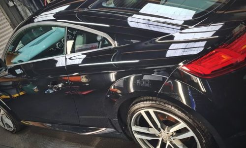 Black car getting Paint correction at Car Valet Hero Dunshaughlin, GK Valeting & Detailing, Growtown, Dunshaughlin, Co. Meath, near Dublin