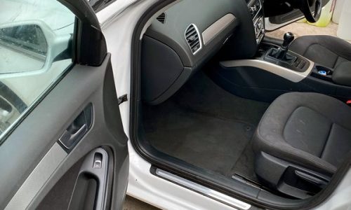 Deep interior vacuuming, glass clean, dashboard, door trim and centre console wipe-down at the JetClean Valet & Detail workshop during an essential Standard car valet in Athlone and beyond.