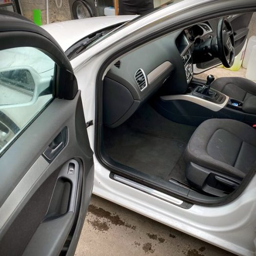 Deep interior vacuuming, glass clean, dashboard, door trim and centre console wipe-down at the JetClean Valet & Detail workshop during an essential Standard car valet in Athlone and beyond.