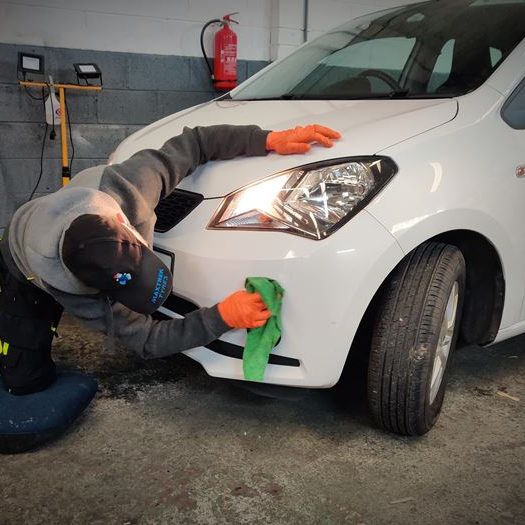 Tar removal, clay-out and hand polishing as part of a Full car valet at Car Valet Hero Mullingar, Mullingar Valeting Centre